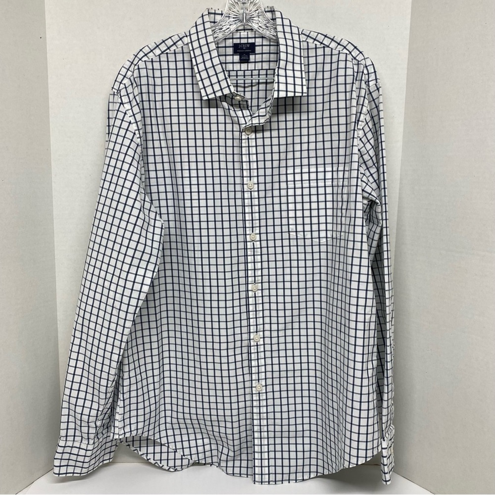 J. Crew Thompson Long Sleeve Button Down Size XL Premium Shirting Black White